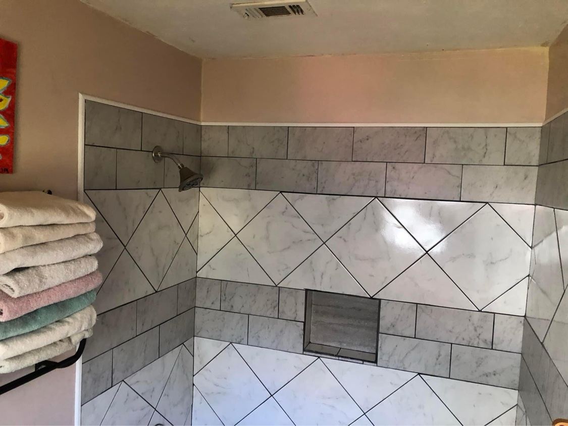 Finished tile shower remodel