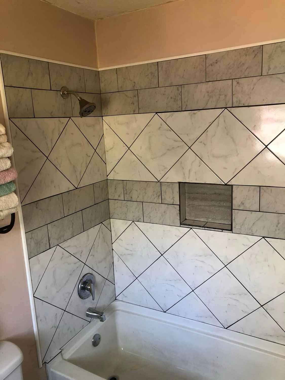 Tub surround, retiled