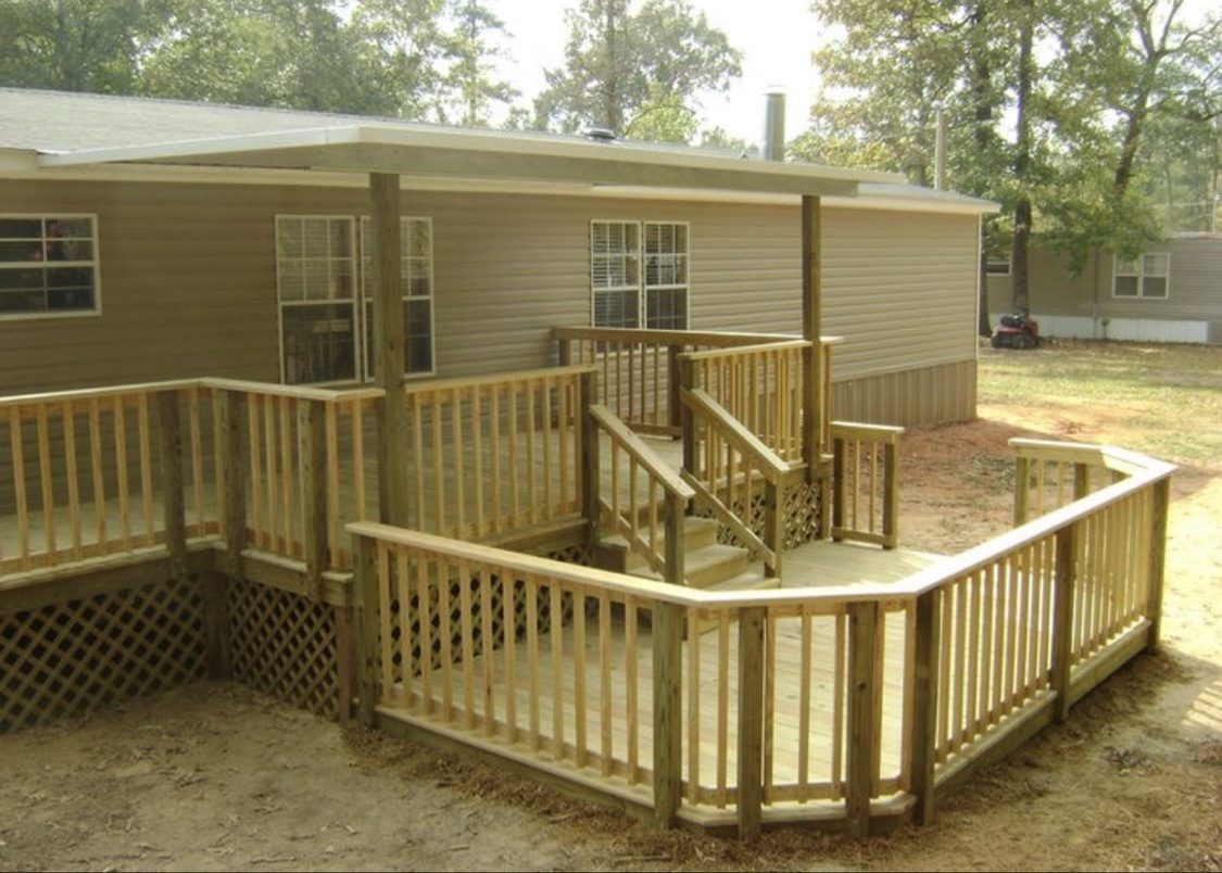 Deck with railings