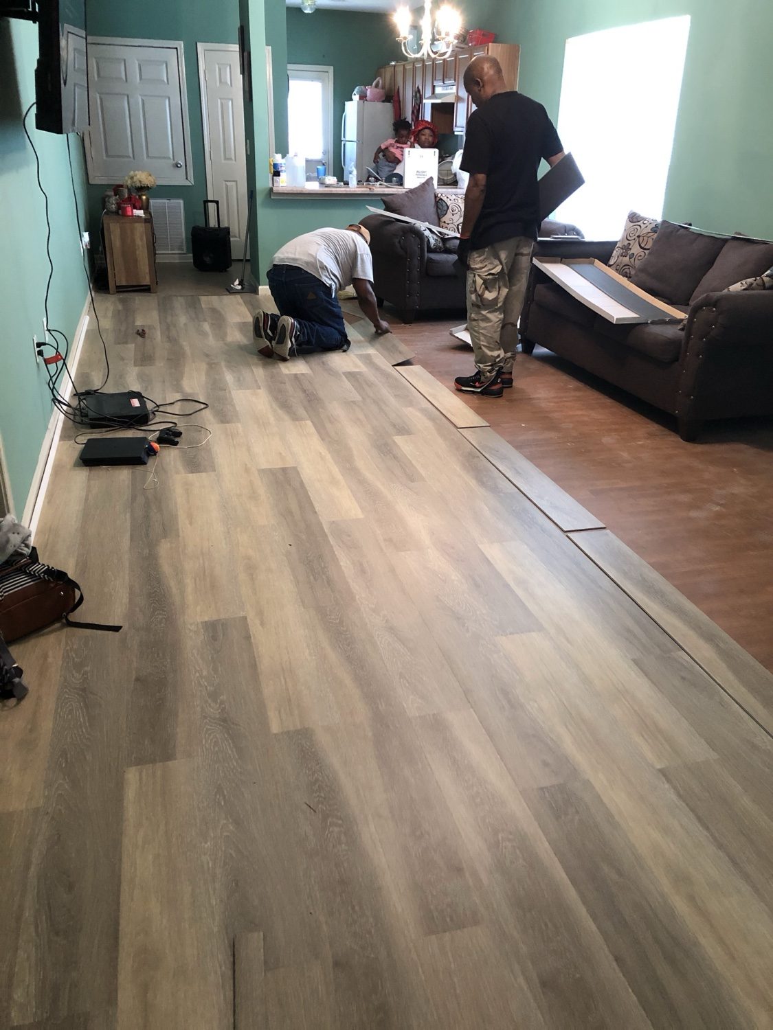 Crew installing