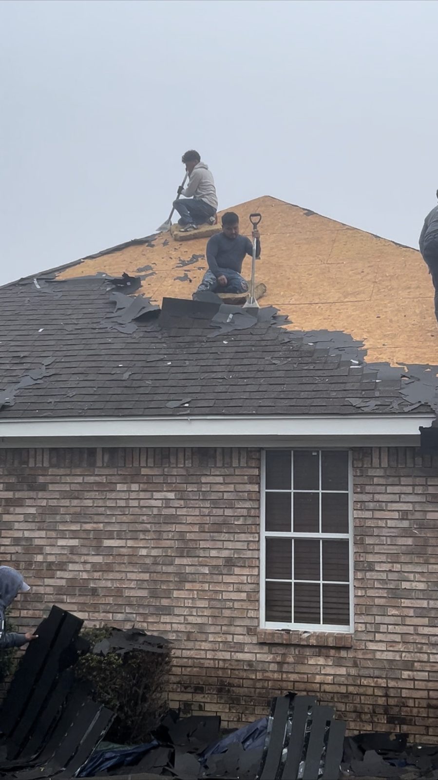 Tear-off in progress